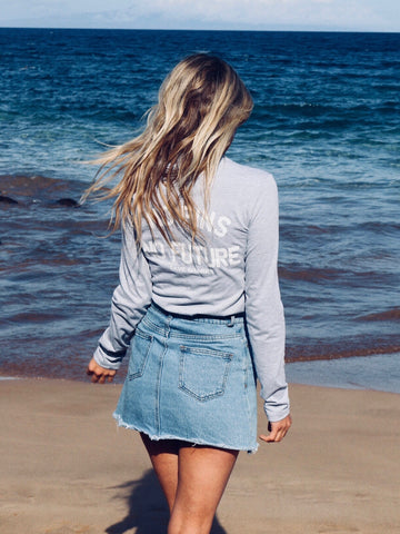 Shark Long Sleeve T-shirt - No Fins No Future - Wilddtail