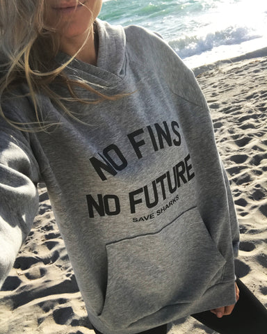 No Fins No Future Save Sharks Women's Hoodie - Wilddtail